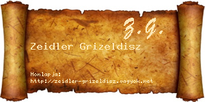Zeidler Grizeldisz névjegykártya